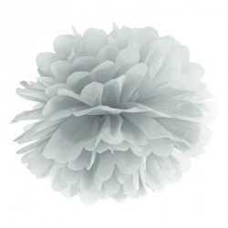 Pompon argent 35 cm