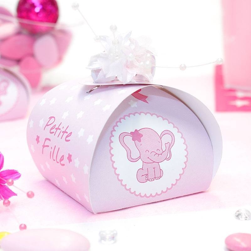 Cadeau pour bébé fille et nouvelle maman, boîte-cadeau rose pour panier- cadeau de baby shower, animal en peluche éléphant personnalisé, cadeaux  uniques, rose bubblegum -  France