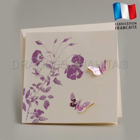 Carte De Voeux D'invitation Anniversaire Papillon Violet Modèle de
