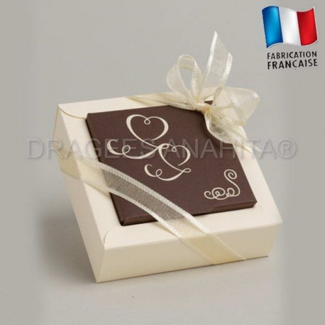 Pochette thème Ivoire - Chocolat de Mariage