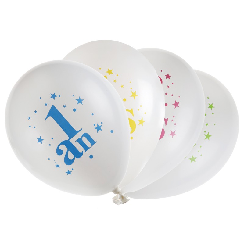 8 Ballons 30 ans multicolores-Décoration anniversaire