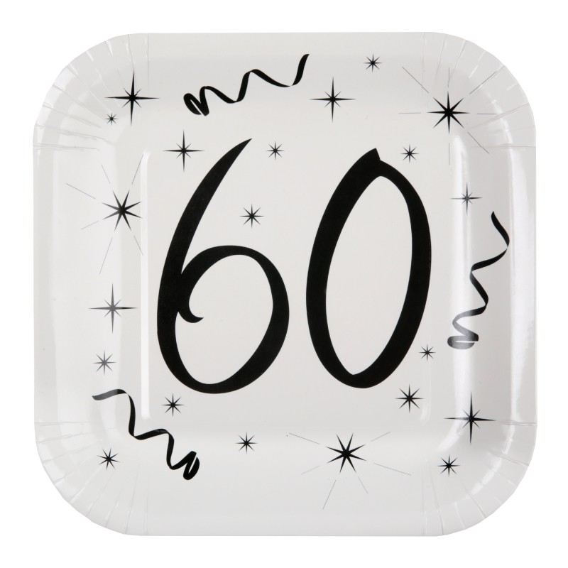 10 Assiettes Anniversaire 60 Ans Originales Dragees Anahita