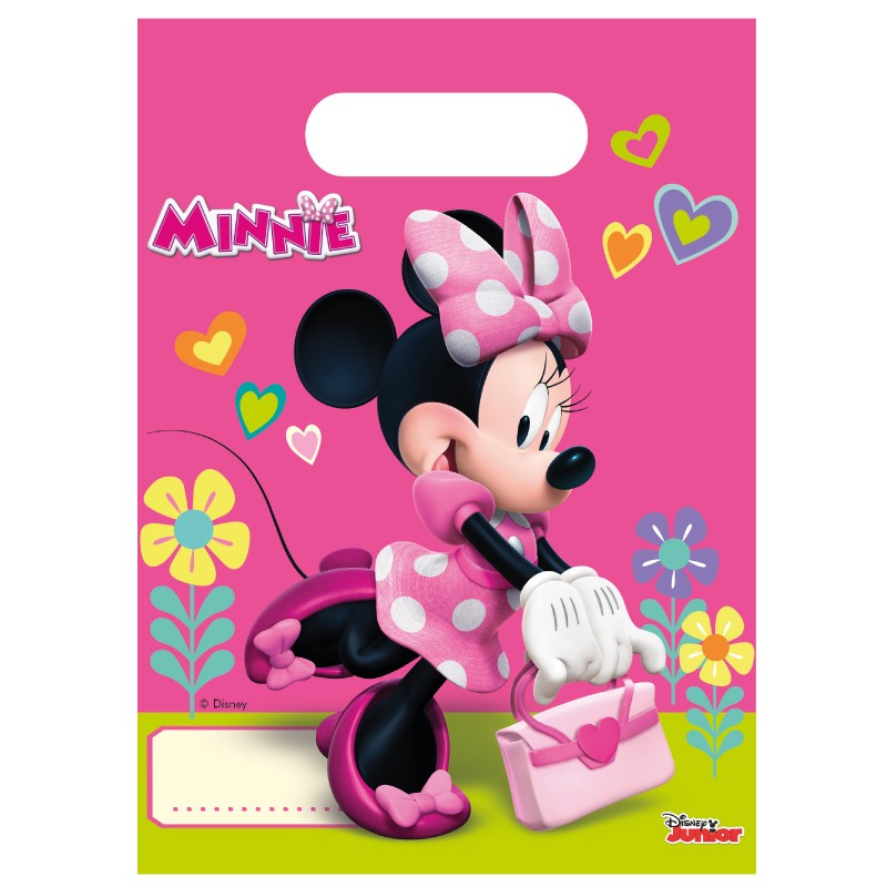 Sac cadeau en papier Disney Minnie Mouse, boîte à friandises pour