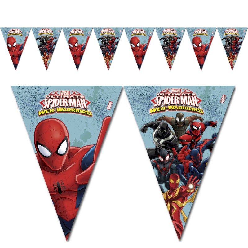 Guirlande Spiderman drapeaux pour fête d'anniversaire– Dragées