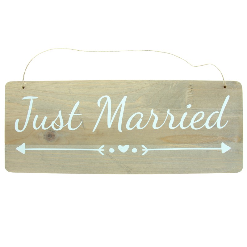 Pancarte en bois Just Married