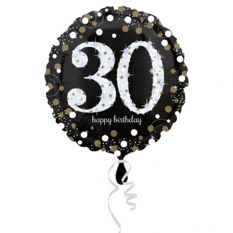 Ballons pour anniversaire ou mariage - 30 pièces - or - noir