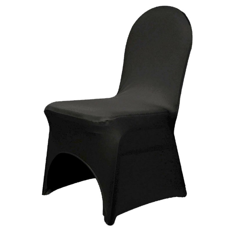 Housse de chaises lycra noir haut de gamme  Dragées Anahita