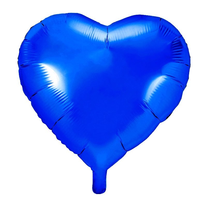 Ballon coeur bleu roi Aluminium 45cm - Dragées Anahita