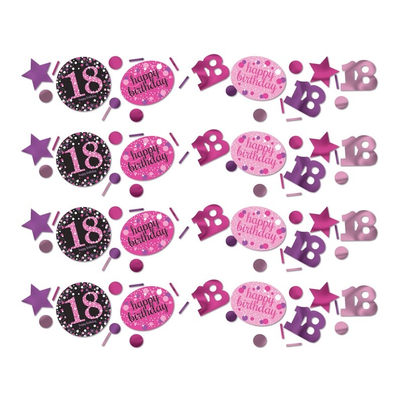 Confettis Anniversaire 18 Ans Noir Et Fuchsia Dragees Anahita