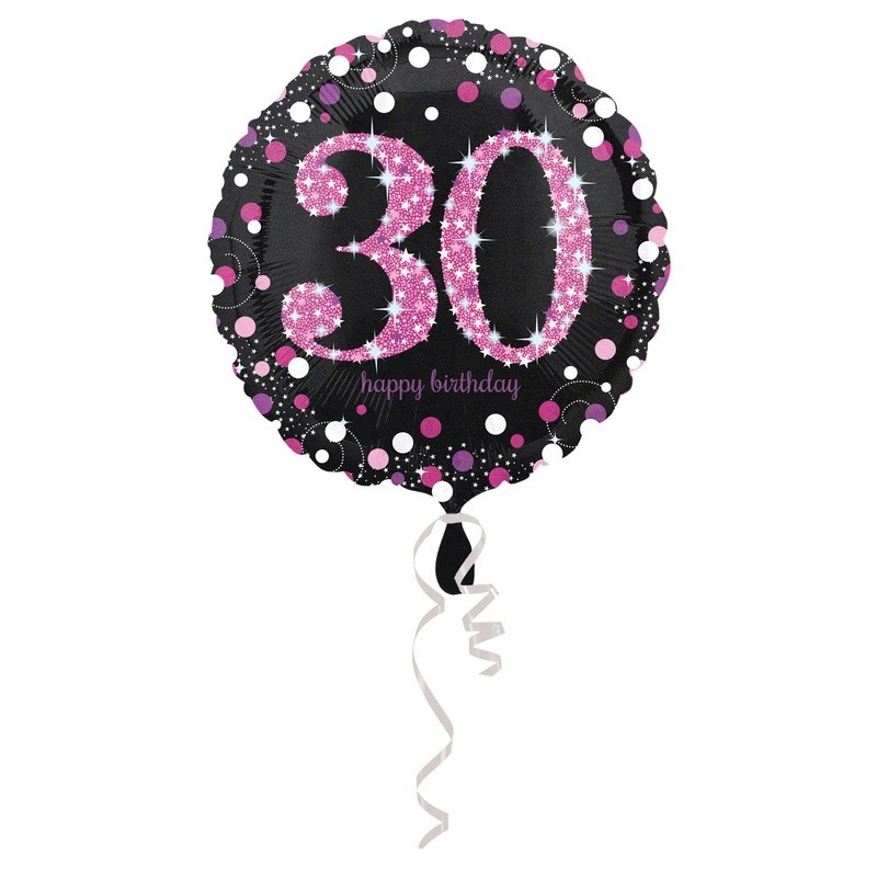 Confettis Anniversaire 30 ans noir et fuchsia - Dragées Anahita