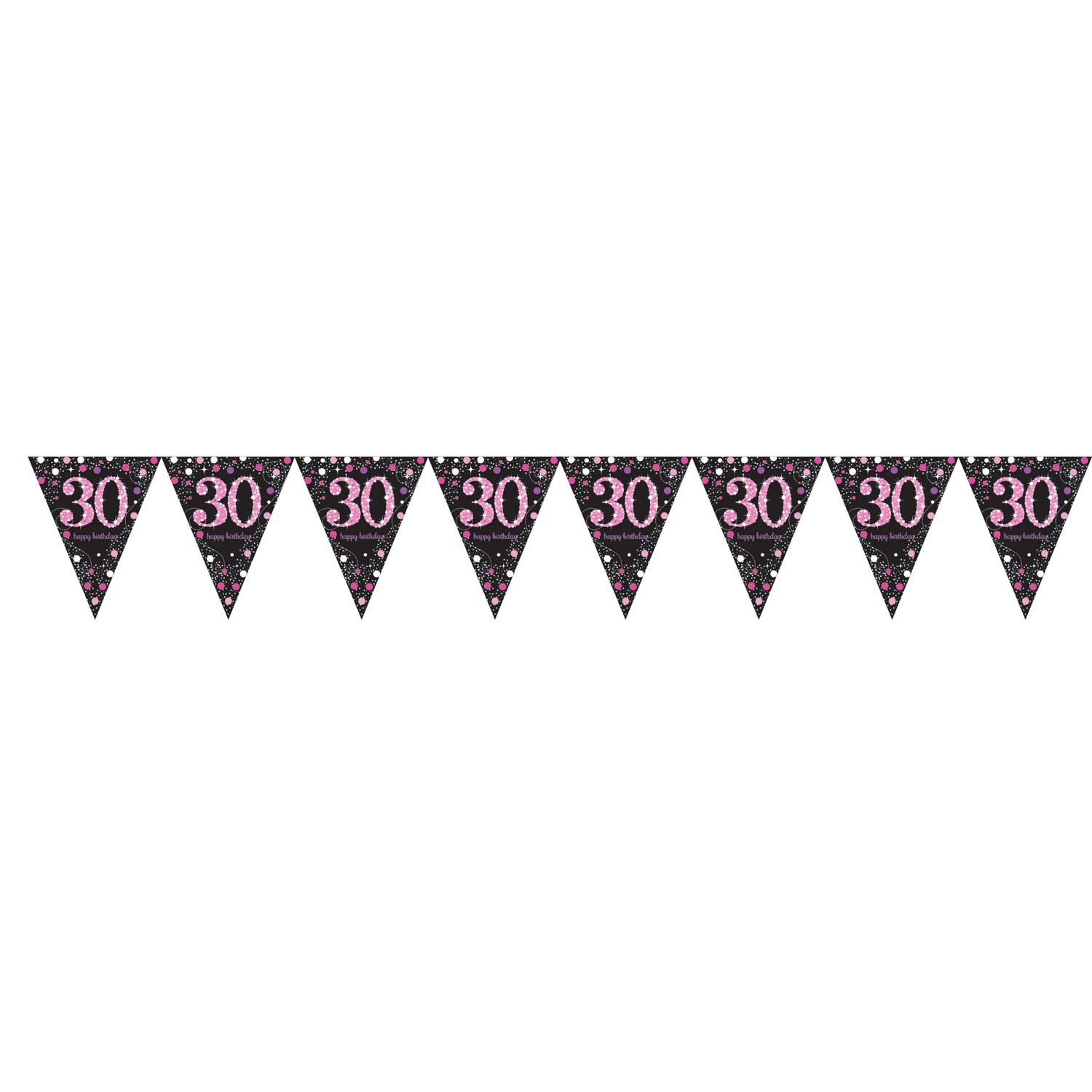 Banderole Anniversaire 30 Ans Noir Et Fuchsia Dragees Anahita