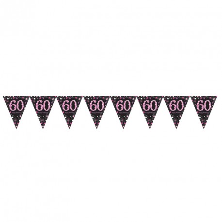 Banderole Anniversaire 60 ans Noir et Fuchsia