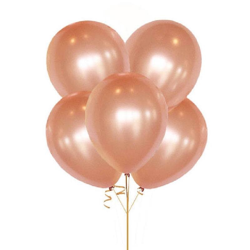 Sachet de ballons métallisés joyeux anniversaire, Rose gold