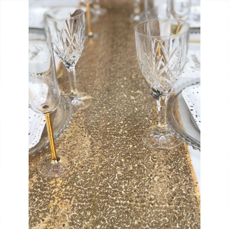 Chemins de Table doré, à Paillettes, Chemin de Table de fête, décorations  de Mariage, à Sequins, 30 cm x 183 cm, doré