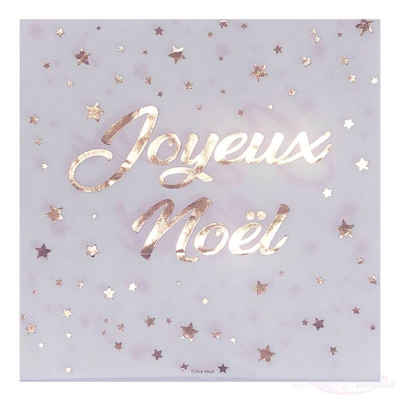 Serviettes Joyeux Noel Rose Gold Dragees Anahita