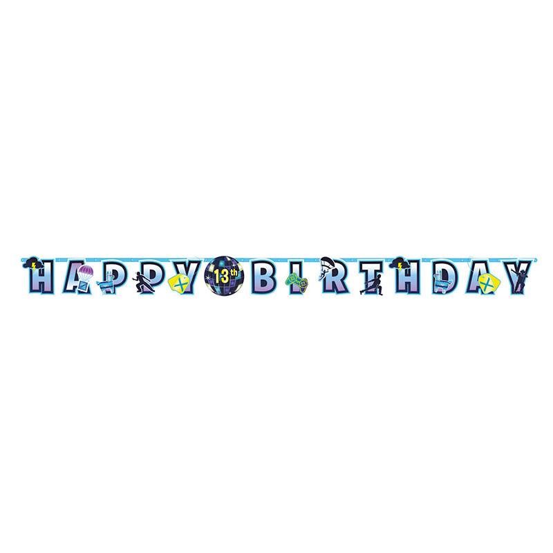 Banderole Joyeux anniversaire Fortnite personnalisable - Dragées Anahita