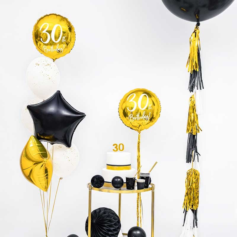 Gros lot 30 Ballons Anniversaire 20 ans, Diam. 28 cm, Coloris