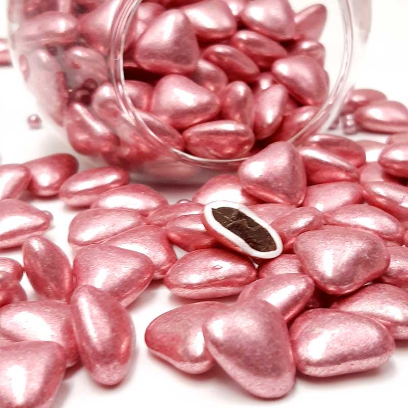 Confettis en pâte polymère - coeurs rouge rose et blanc - 10 grammes