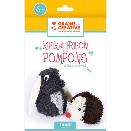 Kit animaux pompons "kipik et fripon"