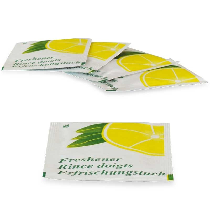 Rince-doigts en dosettes personnalisables parfum citron - 40x60mm