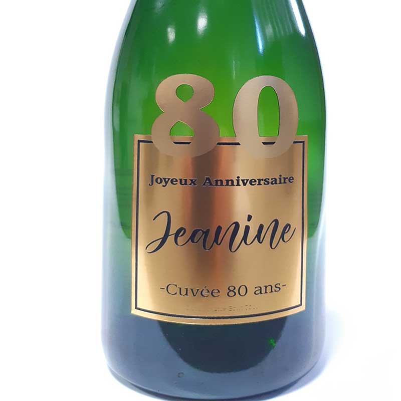 Champagne avec étiquette personnalisée prénom