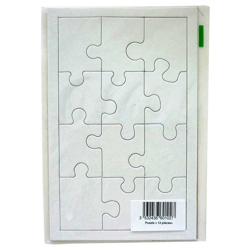 Puzzle blanc à décorer 12 pièces 20 x 12 cm - La Poste