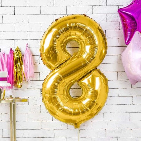 ballon alu géant chiffre 6 six jaune pour fêter un anniversaire