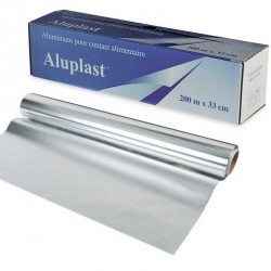 Papier aluminium en rouleau de 200 m x 44 cm, l'unité - Film étirable,  aluminium, bacs