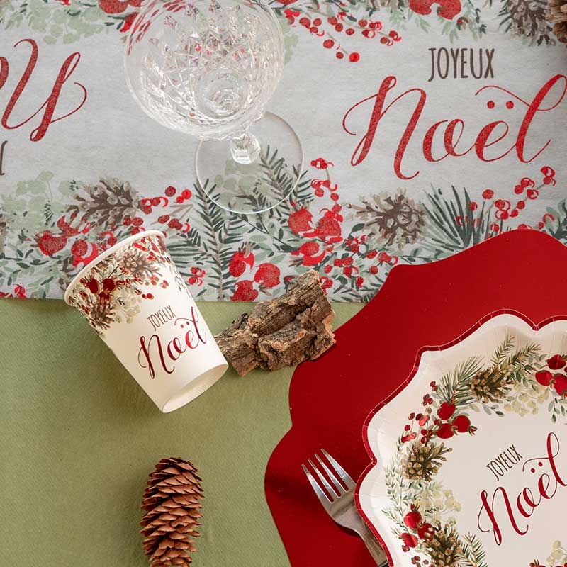 Paquet de 25 gobelets de Noël jetables en papier sur le thème -  France