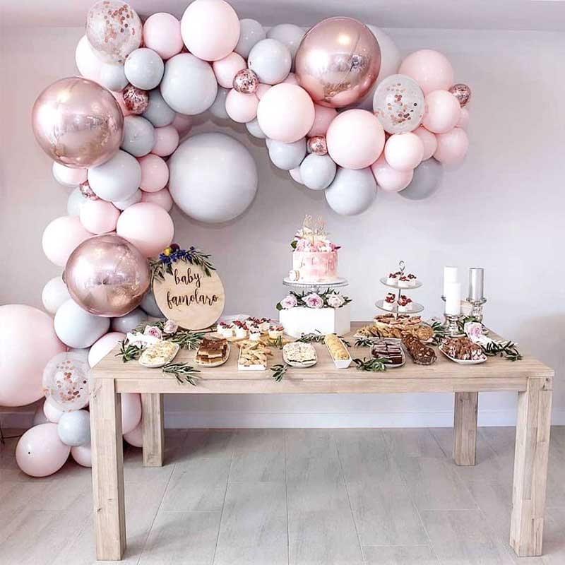 Guirlande de ballons avec cadre en forme de coeur, rose, 160cm – SHOP EVENTS