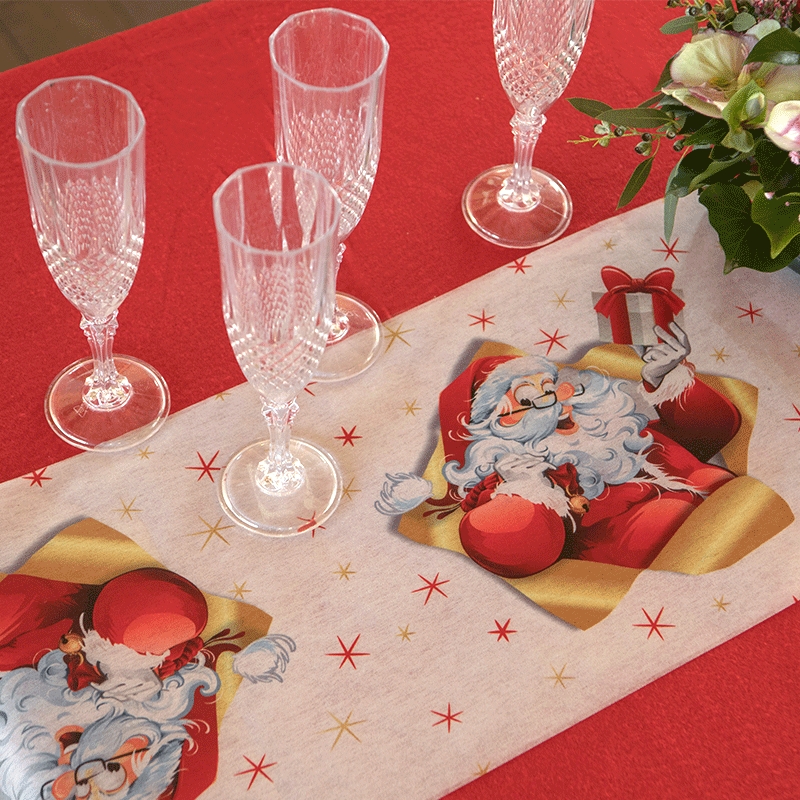 Chemin de table Père Noël pour décorez vos tables de réveillon