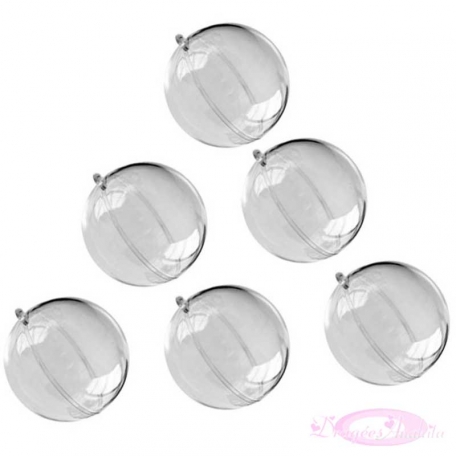Lot de 6 Boule à dragées transparente 5 cm - Contenant dragées transparent  - Dragées Anahita