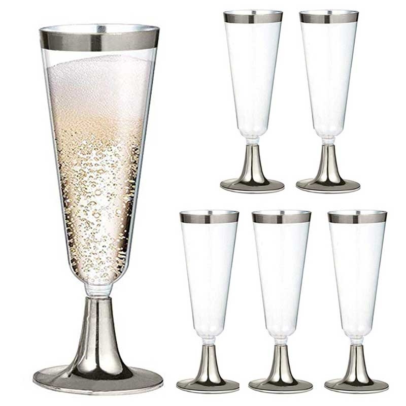 flute à champagne jetable or chromé pas cher