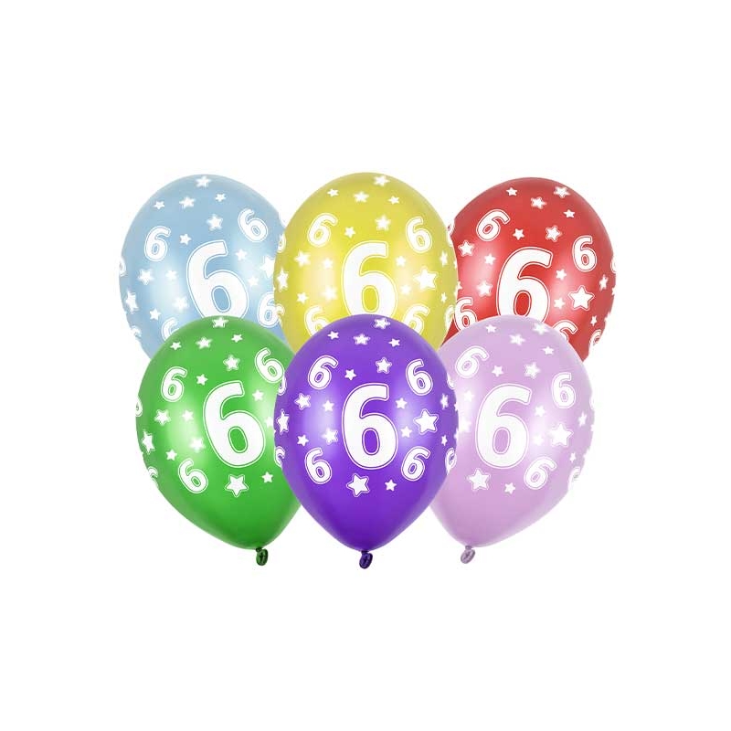 ballons x6/D30cm joyeux anniversaire - Hyperfetes