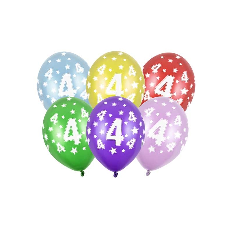Ballon anniversaire 4ans (x8) REF/BA1004