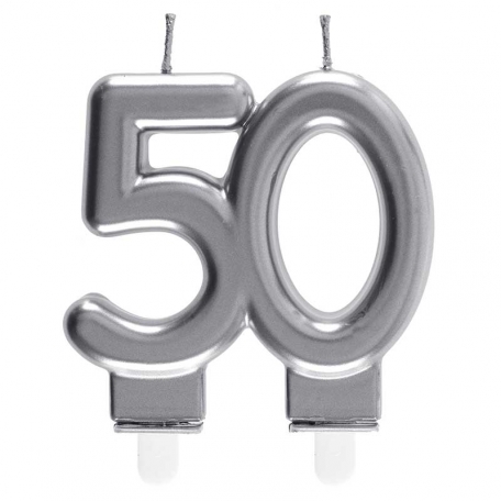 Bougies Joyeux Anniversaire 50 ans pour une décoration plus festive et lumineuse.