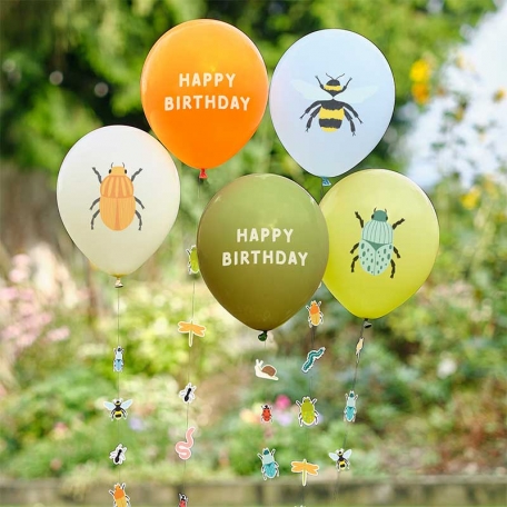 Ballons Happy Birthday Insectes