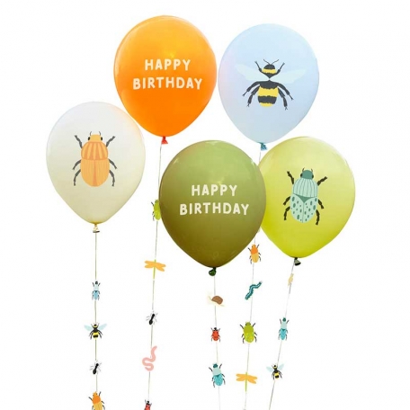 Ballons Happy Birthday Insectes