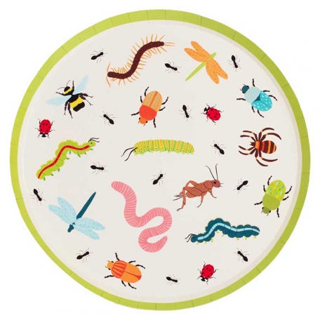 Assiettes anniversaire insectes x 8