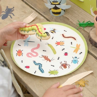 Assiettes anniversaire insectes x 8