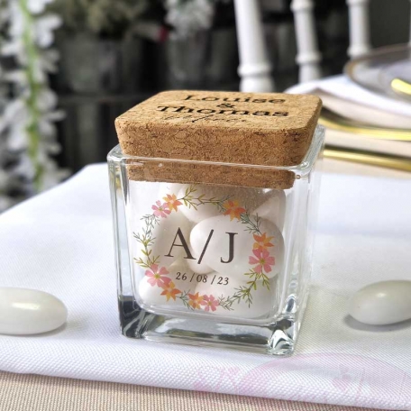 10 Cubes en verre Chic avec bouchon personnalisable