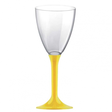 20 verres à Vin plastique Jaune