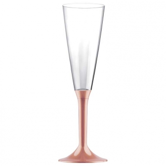 20 Flûtes à Champagne plastique rose gold (mat) 16cl