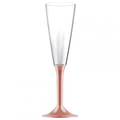 20 Flûtes à Champagne plastique rose gold (mat) 16cl