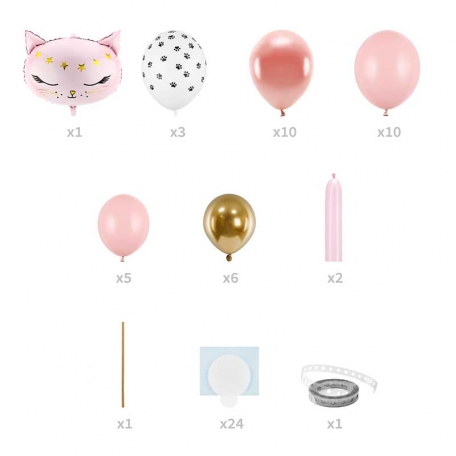 Bouquet de Ballons - Chat Rose