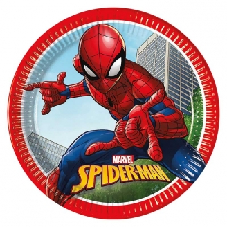 8 Assiettes Spiderman 23 cm 