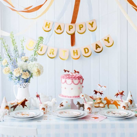 Assiettes Anniversaire Chevaux x 6