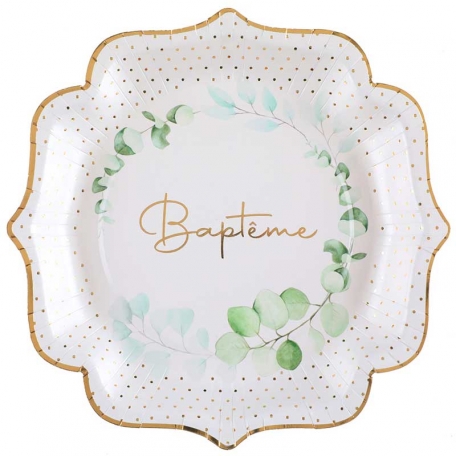 Assiette pour Baptême x 10