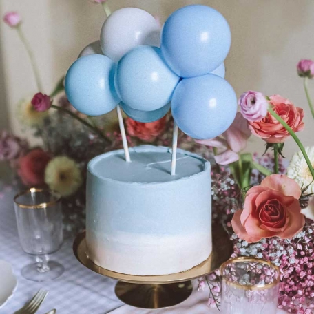 Topper Gâteau Ballon Bleu