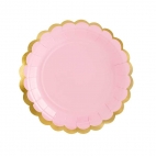 6 Assiettes Rose et Or